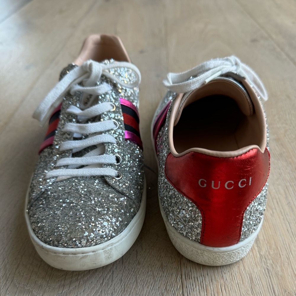 Gucci Ace Silver Glitter Sneakers ✨ EU 38.5 - Picture 5 of 7